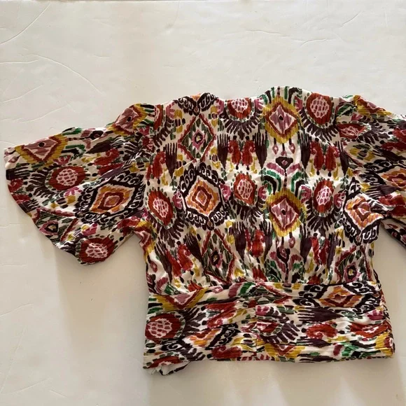 Zara Colorful Geometric Print Blouse - Picture 9 of 10